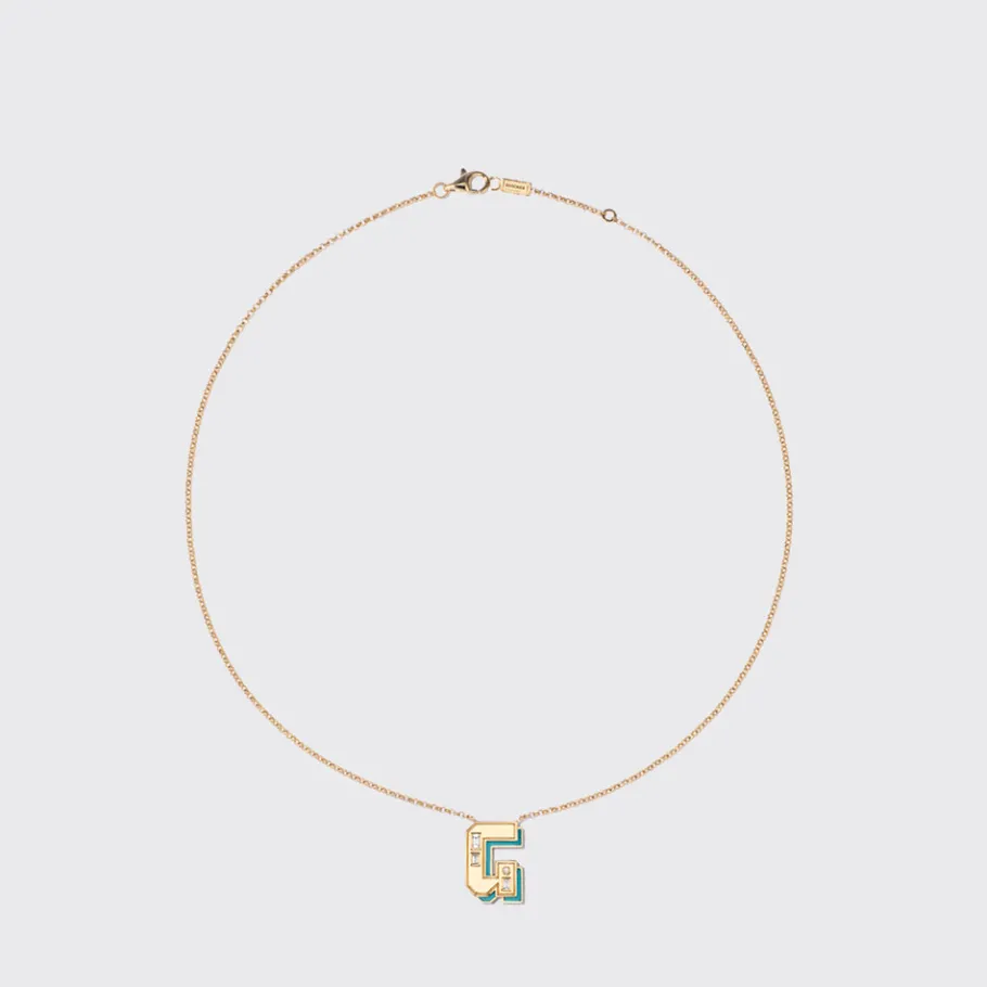 turquoise_yellow_gold_let_4.webp TURQUOISE YELLOW GOLD LETTER NECKLACE>Boochier New