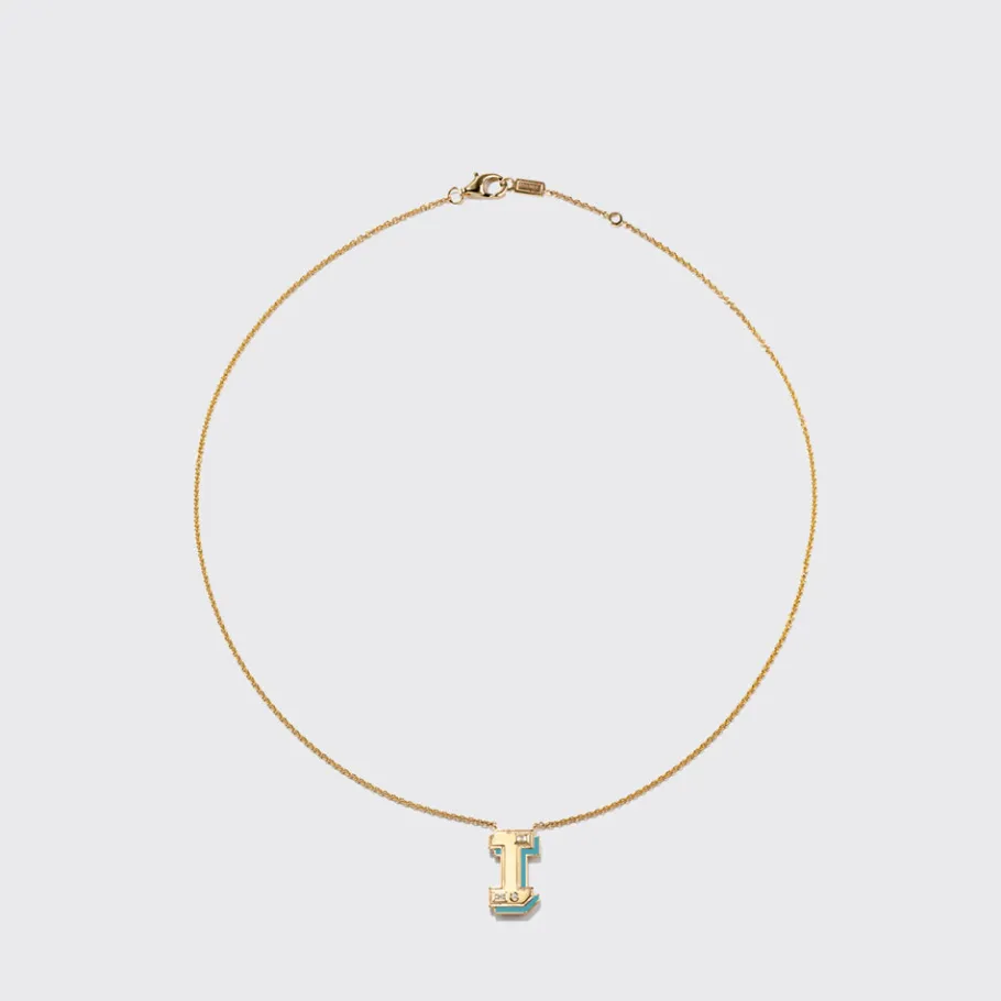 turquoise_yellow_gold_let_6.webp TURQUOISE YELLOW GOLD LETTER NECKLACE>Boochier New