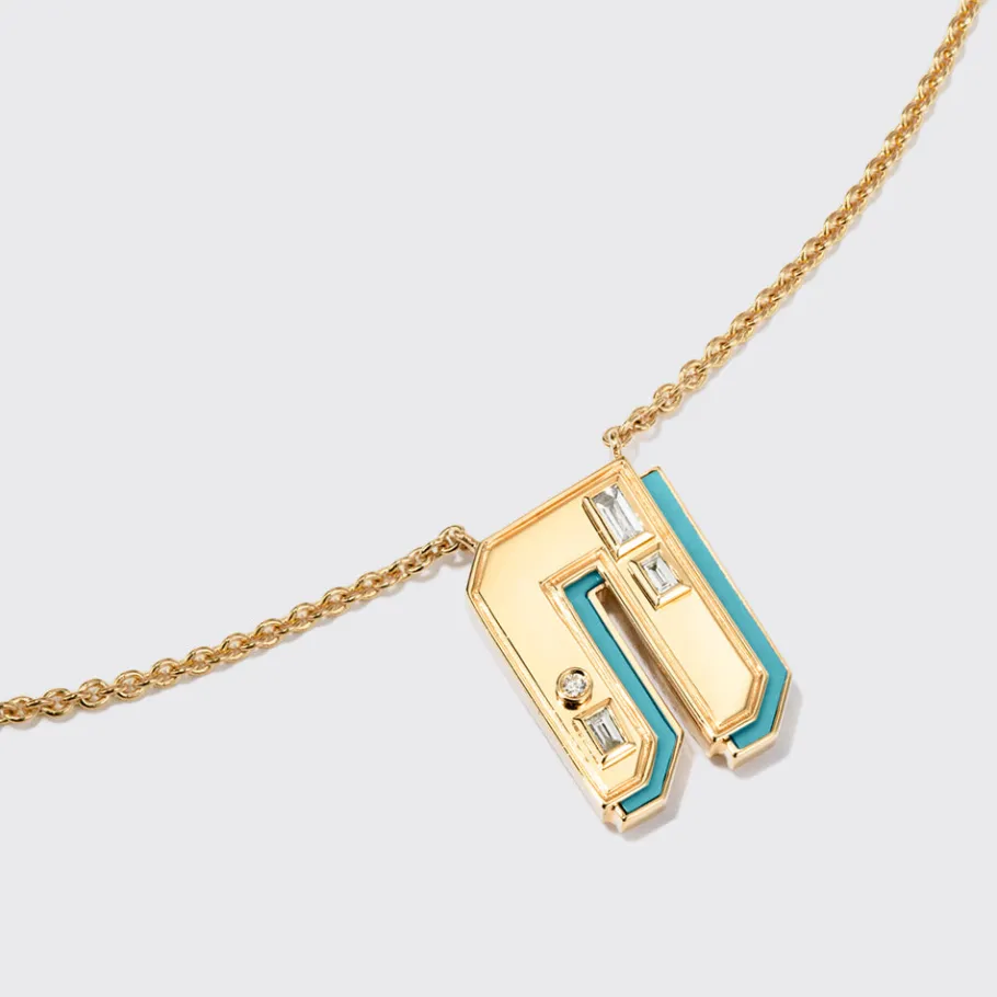 turquoise_yellow_gold_let_9.webp TURQUOISE YELLOW GOLD LETTER NECKLACE>Boochier New