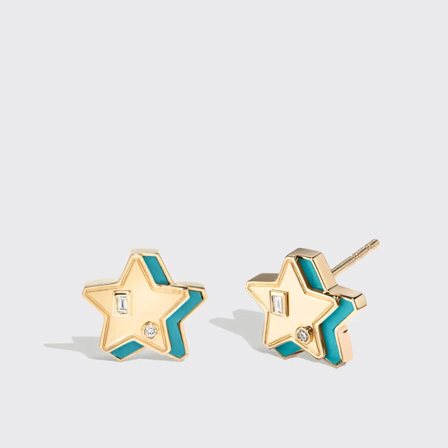 turquoise_yellow_gold_min_0-1.webp TURQUOISE YELLOW GOLD MINI STAR STUDS>Boochier Discount