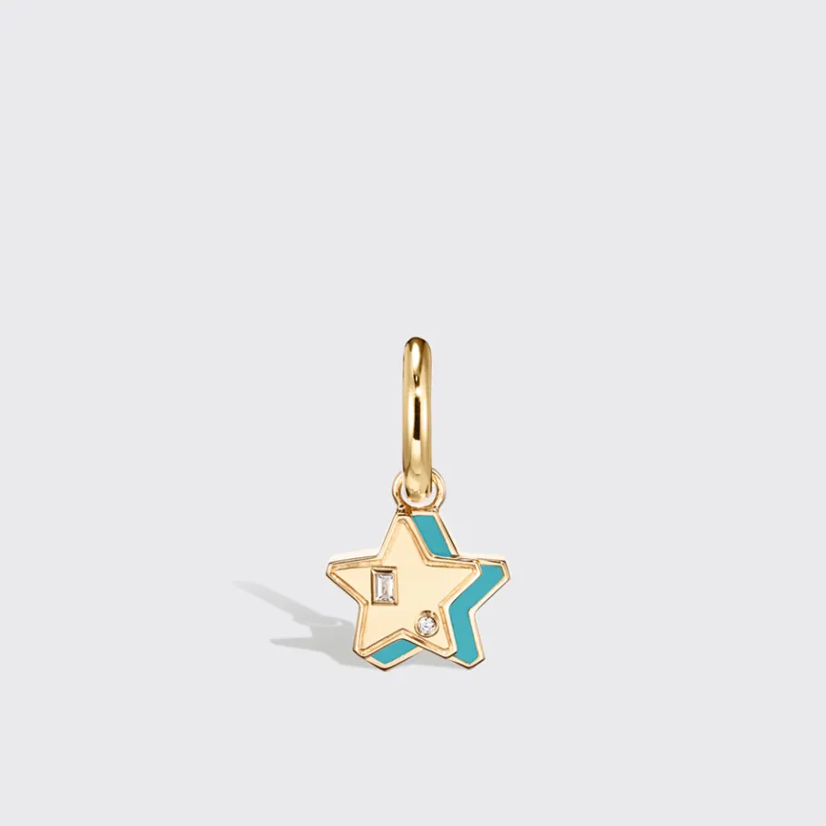 turquoise_yellow_gold_min_0-4.webp TURQUOISE YELLOW GOLD MINI STAR HOOP MONO EARRING>Boochier Online