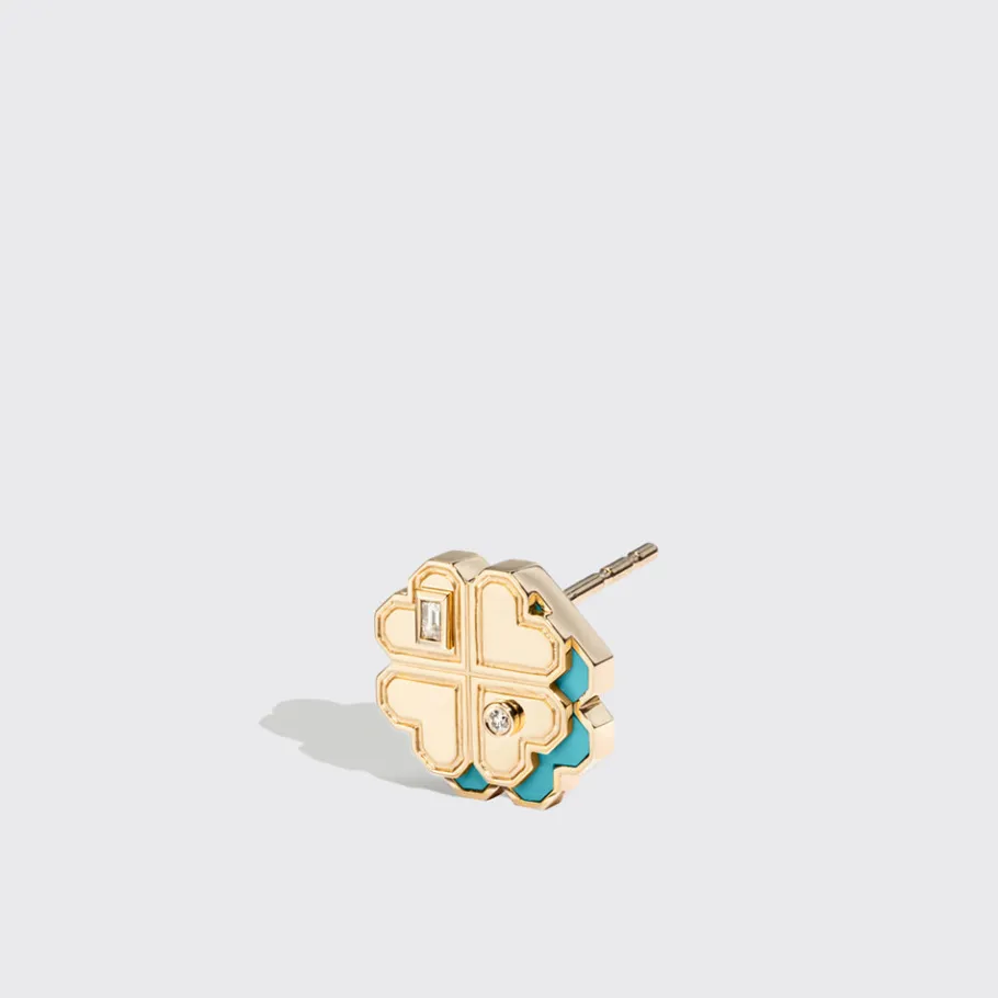 turquoise_yellow_gold_min_1-3.webp TURQUOISE YELLOW GOLD MINI CLOVER LEAF STUDS>Boochier Sale