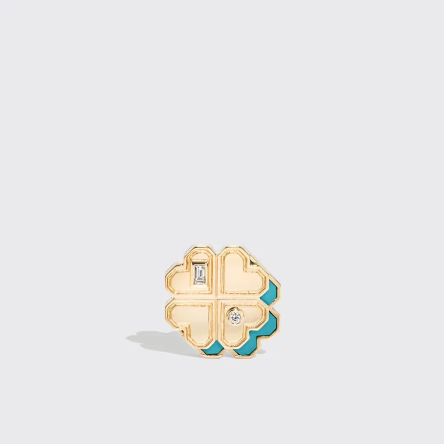 turquoise_yellow_gold_min_2-3.webp TURQUOISE YELLOW GOLD MINI CLOVER LEAF STUDS>Boochier Sale