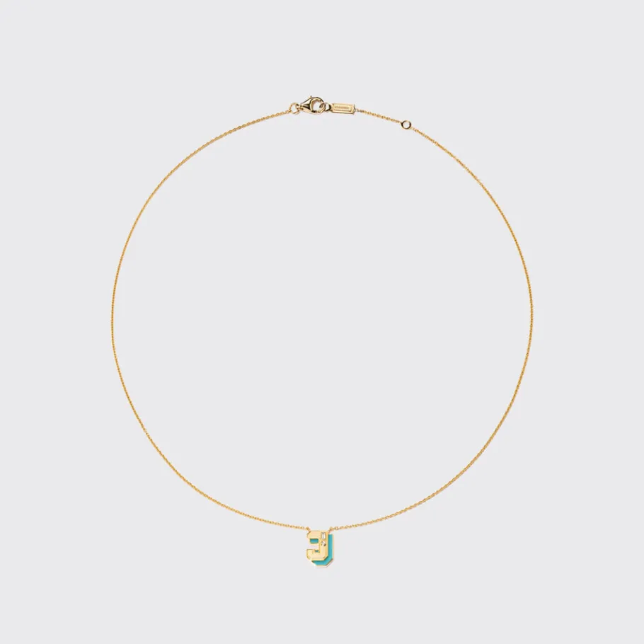 turquoise_yellow_gold_min_5-1.webp TURQUOISE YELLOW GOLD MINI LETTER NECKLACE>Boochier Hot