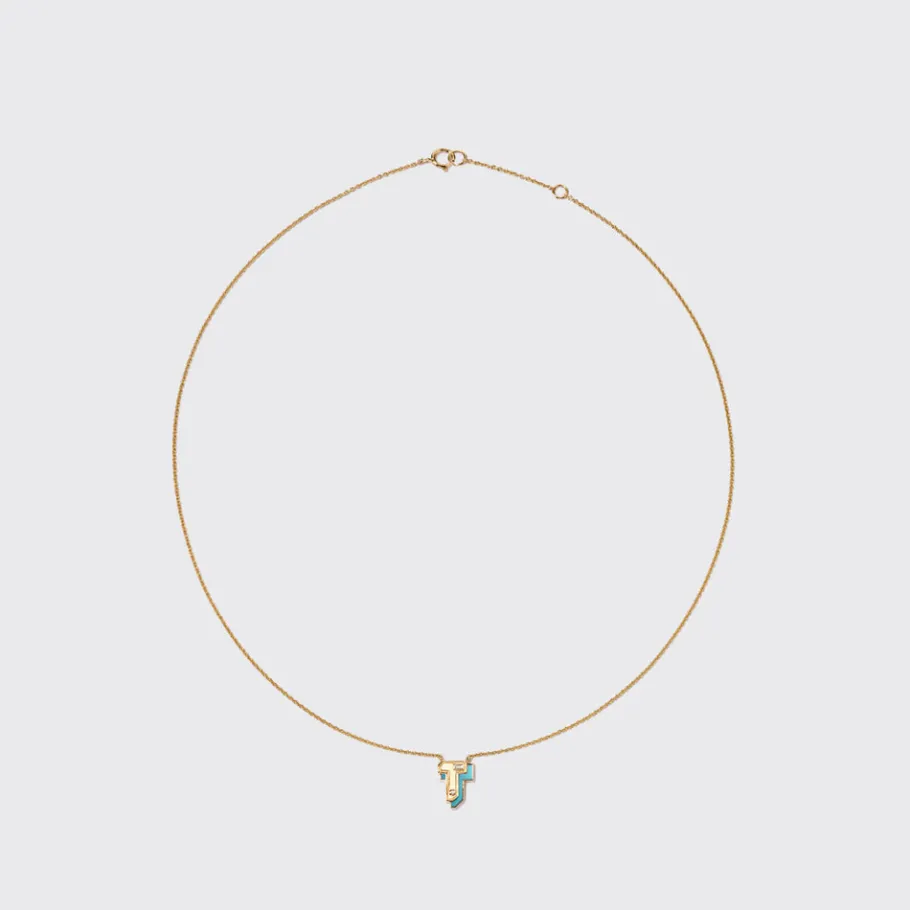 turquoise_yellow_gold_min_8-1.webp TURQUOISE YELLOW GOLD MINI LETTER NECKLACE>Boochier Hot
