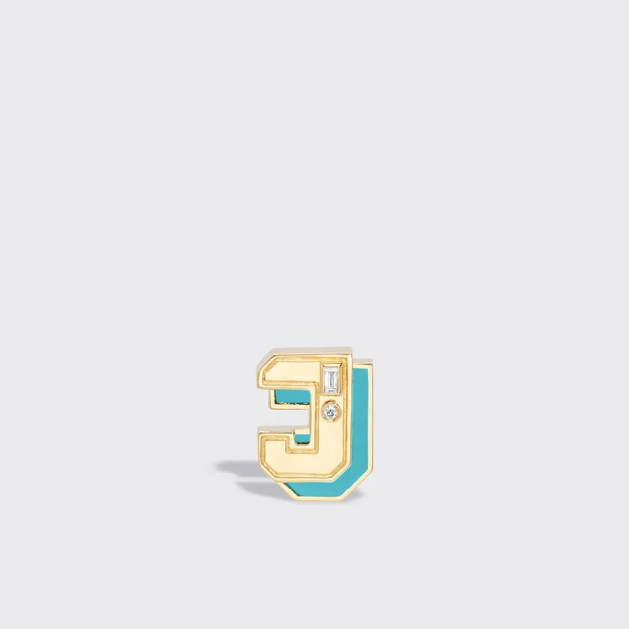 turquoise_yellow_gold_min_8.webp TURQUOISE YELLOW GOLD MINI LETTER MONO STUD>Boochier Online