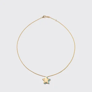 TURQUOISE YELLOW GOLD STAR NECKLACE>Boochier Outlet