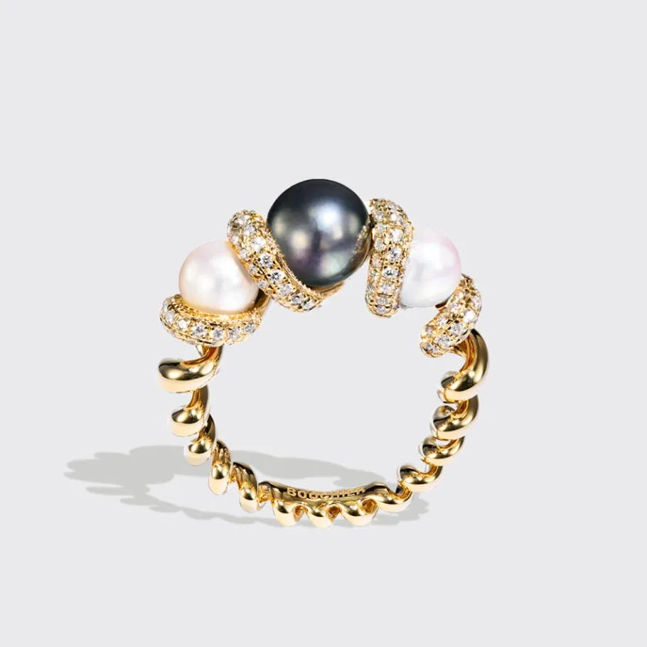 white__grey_pearls_diamon_1.webp WHITE & GREY PEARLS DIAMOND GUMBALL BEACHING RING>Boochier Discount