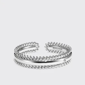 WHITE GOLD DIAMOND SLINKEE ICON BANGLE>Boochier Best