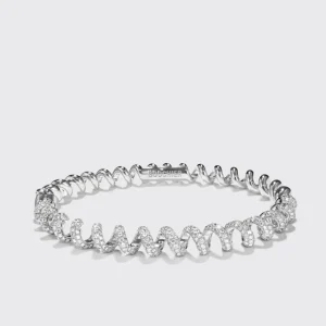 WHITE GOLD DIAMOND SLINKEE BANGLE>Boochier Hot