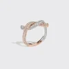 WHITE GOLD-ROSE GOLD DIAMOND TIES RING>Boochier Best