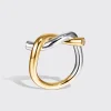 WHITE GOLD-YELLOW GOLD TIES RING>Boochier Hot