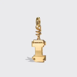 WHITE MOTHER OF PEARL NOSTALGIA LETTER CHARM>Boochier New