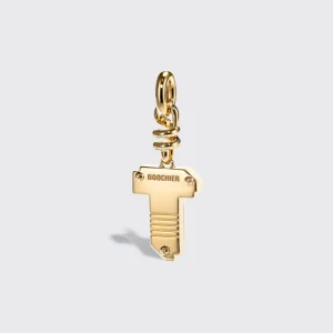 WHITE MOTHER OF PEARL NOSTALGIA LETTER CHARM>Boochier New