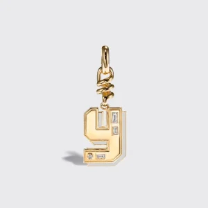 WHITE MOTHER OF PEARL NOSTALGIA LETTER CHARM>Boochier New