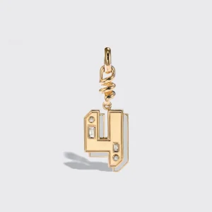 WHITE MOTHER OF PEARL NOSTALGIA NUMBER CHARM>Boochier Hot
