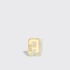 WHITE MOTHER OF PEARL YELLOW GOLD MINI LETTER MONO STUD>Boochier Best