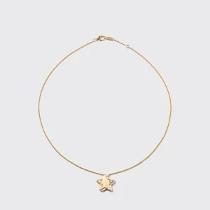 WHITE MOTHER OF PEARL YELLOW GOLD STAR NECKLACE>Boochier Outlet