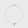 WHITE MOTHER OF PEARL YELLOW GOLD LADYBUG NECKLACE>Boochier New
