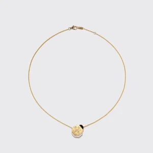 WHITE MOTHER OF PEARL YELLOW GOLD LADYBUG NECKLACE>Boochier New