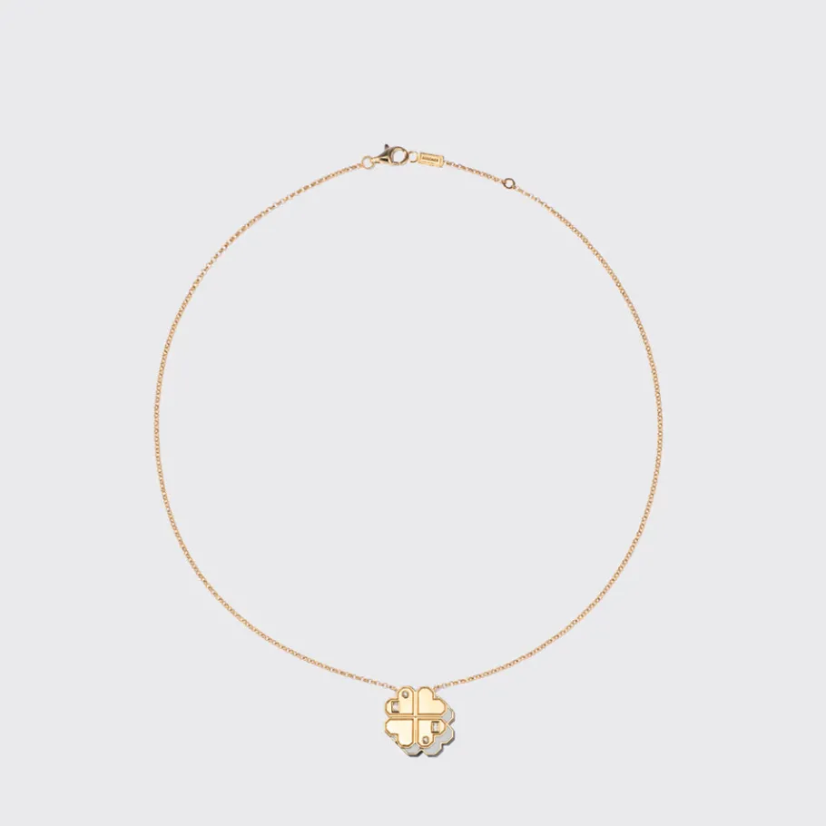 white_mother_of_pearl_yel_0-8.webp WHITE MOTHER OF PEARL YELLOW GOLD CLOVER LEAF NECKLACE>Boochier Clearance