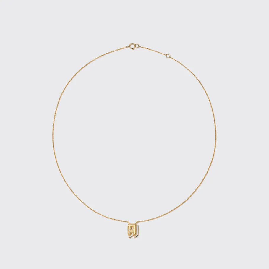 white_mother_of_pearl_yel_0-9.webp WHITE MOTHER OF PEARL YELLOW GOLD MINI LETTER NECKLACE>Boochier Discount