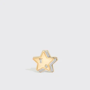 WHITE MOTHER OF PEARL YELLOW GOLD MINI STAR STUDS>Boochier Sale
