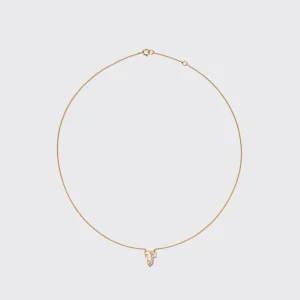 WHITE MOTHER OF PEARL YELLOW GOLD MINI LETTER NECKLACE>Boochier Discount