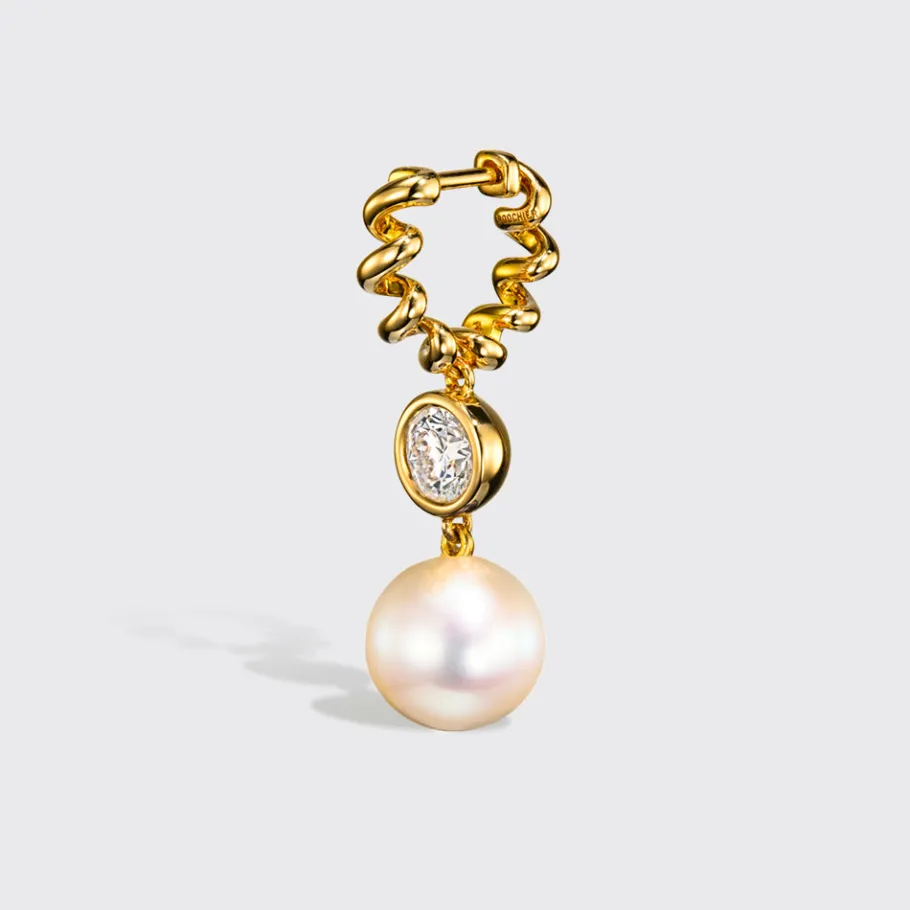 white_pearl_and_diamond_y_1.webp WHITE PEARL AND DIAMOND YELLOW GOLD BEACHING DROP HUGGIE EARRINGS>Boochier Best