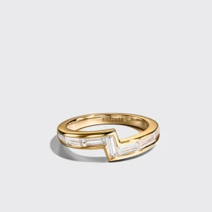 YELLOW GOLD DIAMOND ARCADE STACKABLE RING>Boochier Outlet