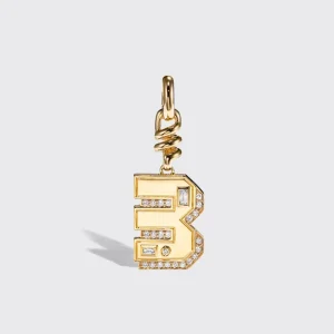 YELLOW GOLD DIAMOND LETTER AND NUMBER CHARM>Boochier Best
