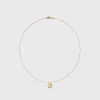 YELLOW GOLD DIAMOND MINI LETTER NECKLACE>Boochier Fashion