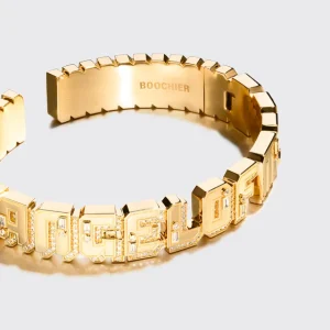 YELLOW GOLD DIAMOND NOSTALGIA BANGLE>Boochier Hot