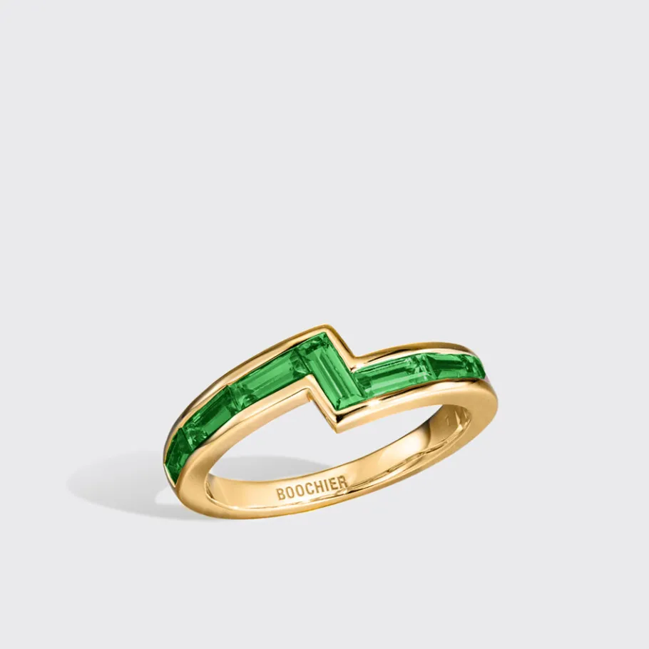 yellow_gold_emerald_arcad_0.webp YELLOW GOLD EMERALD ARCADE STACKABLE RING>Boochier New