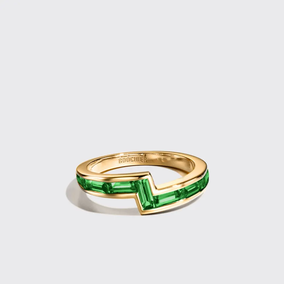 yellow_gold_emerald_arcad_1.webp YELLOW GOLD EMERALD ARCADE STACKABLE RING>Boochier New