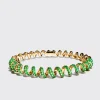 YELLOW GOLD EMERALD SLINKEE BANGLE>Boochier Discount