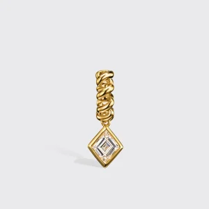 YELLOW GOLD KITE DIAMOND SLINKEE DROPS HUGGIE EARRINGS>Boochier Hot