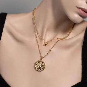 YELLOW GOLD LUCKY CAT DIAMOND CHARM>Boochier New