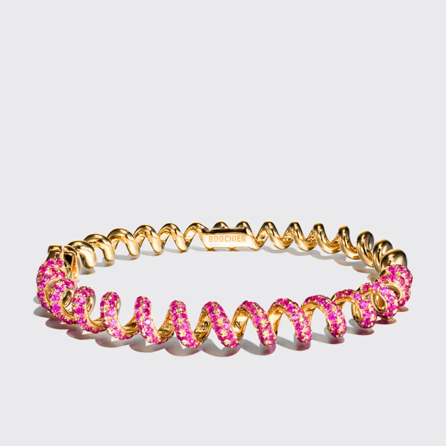 yellow_gold_pink_sapphire_0-3.webp YELLOW GOLD PINK SAPPHIRE SLINKEE BANGLE>Boochier Fashion