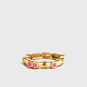 YELLOW GOLD PINK SAPPHIRE ARCADE ETERNITY RING>Boochier Clearance
