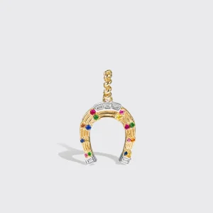 YELLOW GOLD RAINBOW HORSESHOE NOSTALGIA CHARM>Boochier Discount