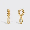 YELLOW GOLD SHIELD DIAMOND SLINKEE DROPS HUGGIE EARRINGS>Boochier Discount