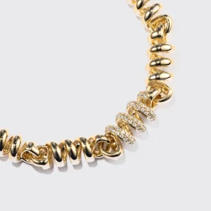 YELLOW GOLD SINGLE DIAMOND SLINKEE BRACELET>Boochier Online