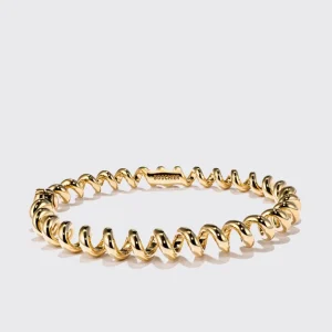 YELLOW GOLD SLINKEE BANGLE>Boochier New