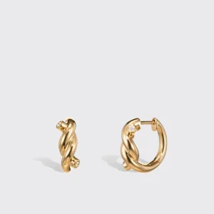 YELLOW GOLD SMALL TIES EARRINGS>Boochier Best