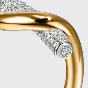 YELLOW GOLD-WHITE GOLD HALF DIAMOND TIES RING>Boochier Best