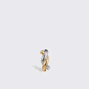 YELLOW GOLD-WHITE GOLD SMALL TIES EARRINGS>Boochier Sale
