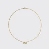 YELLOW-GOLD HALF DIAMOND TIES CHAIN NECKLACE>Boochier Online